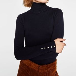 Zara Turtleneck w/ Pearls